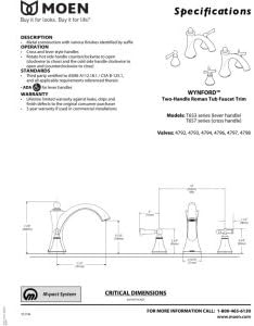 image:imageMoen T653 Wynford Chrome twohandle non diverter roman tub faucetPolished Nickel