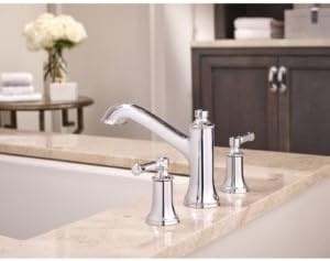 image:imageMoen T683BL Dartmoor TwoHandle high arc Roman tub Faucet Matte BlackChrome