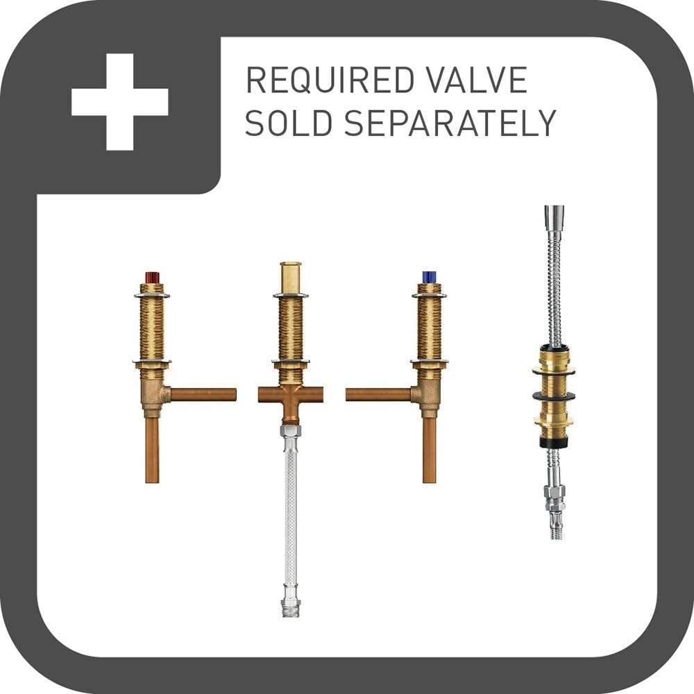 image:imageMoen T9024BN Belfield TwoHandle Deck Mounted Roman Tub Faucet and Hand Shower without Valve Brushed NickelOil Rubbed Bronze
