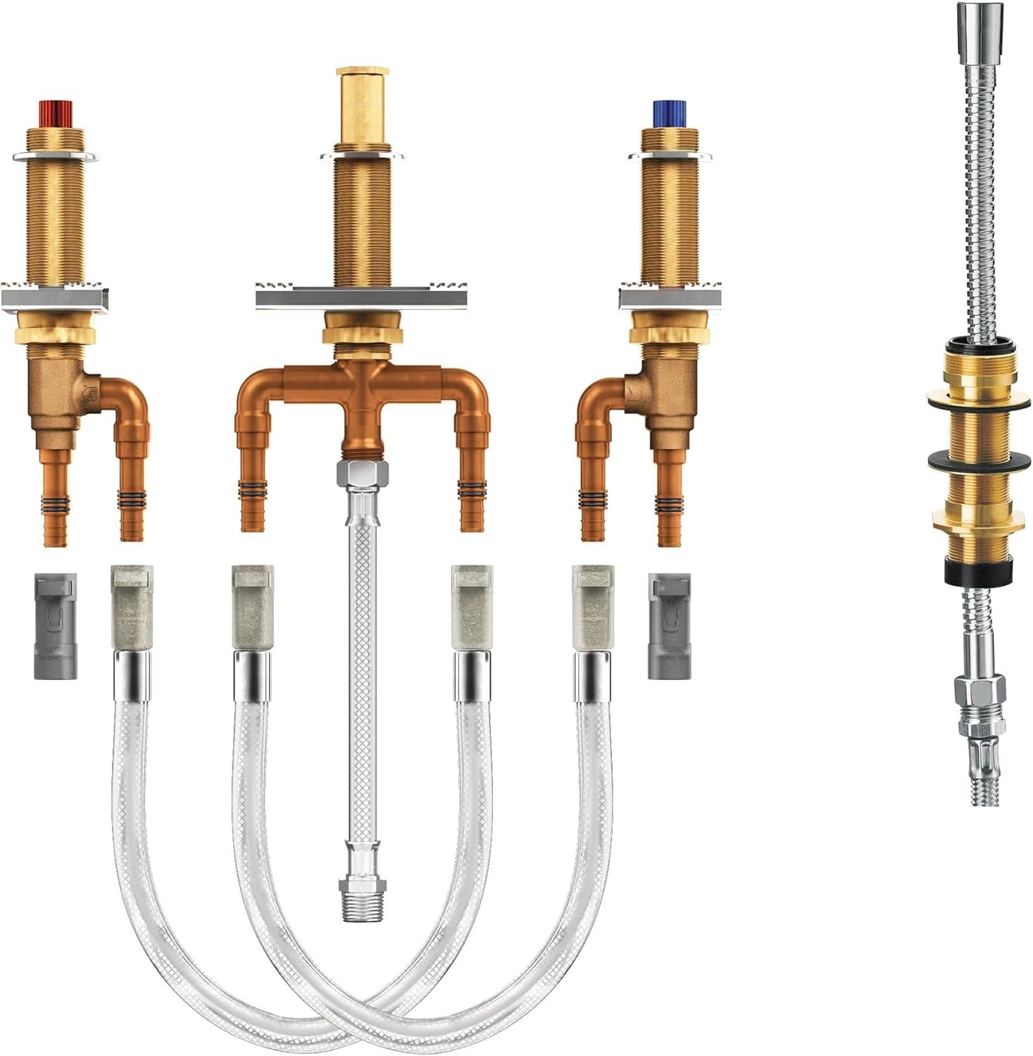 image:imageMoen TwoHandle Roman Tub Faucet Adjustable Valve with Shower Diverter 12Inch CPVC PEX Connection 9793