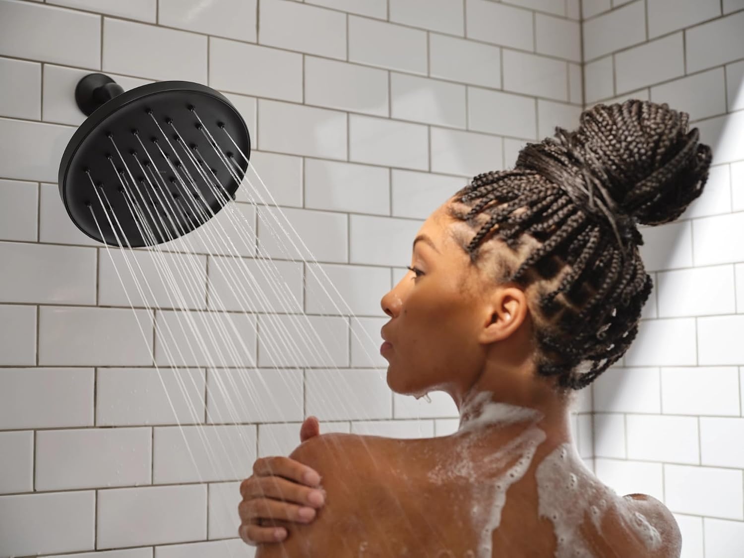 image:imageMoen Verso 9Inch Round Rain Shower Head with Infiniti Dial and Magnetix Docking Adjustable HighPressure Rainfall Shower Chrome 220R2Matte Black
