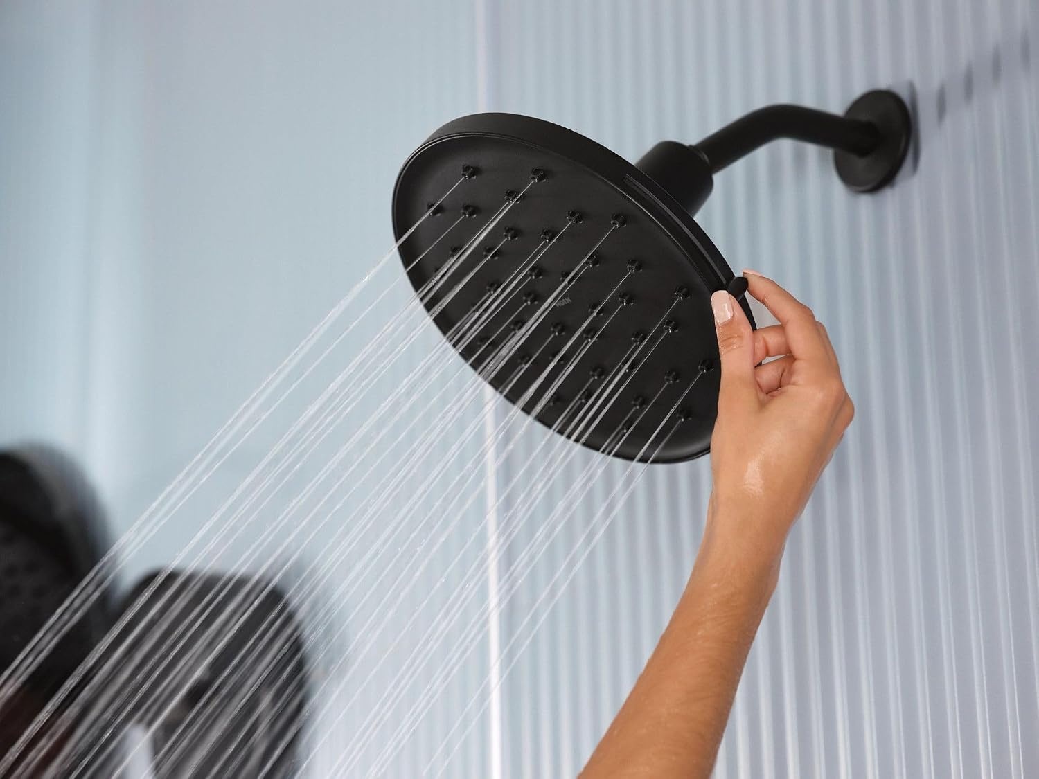 image:imageMoen Verso Brushed Nickel Adjustable 9 Diameter Spray Head Rainshower 220R3BNMatte Black