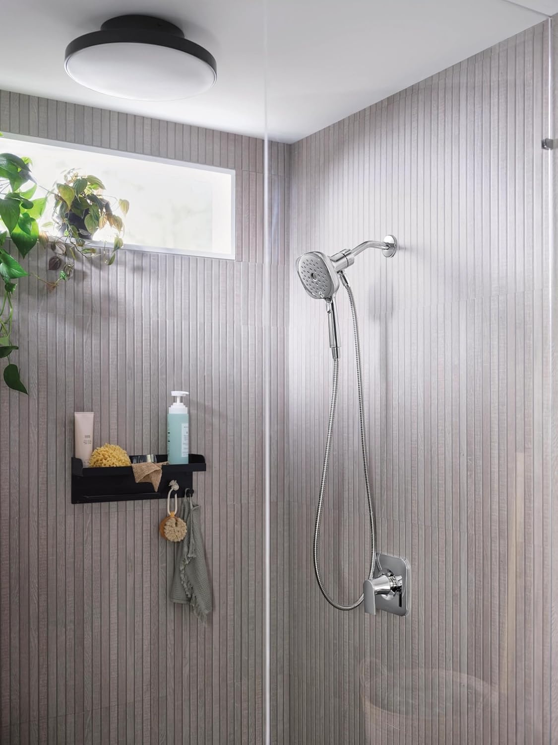 image:imageMoen Verso EcoPerformance Infiniti Dial Square Handheld Shower 5Inch Diameter Spray Head Brushed Gold 220H5EPBGChrome