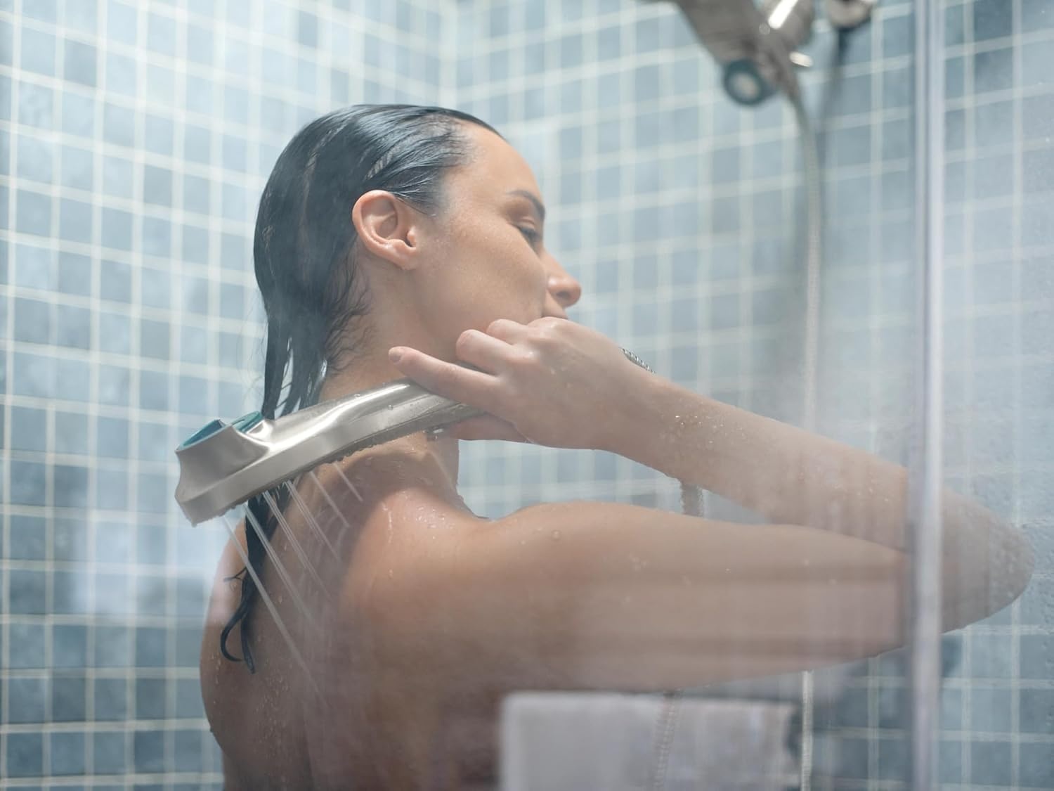 image:imageMoen Verso EcoPerformance Infiniti Dial Square Rain Shower Head with Detachable Hand Shower Combo 7Inch Spray Head Brushed Nickel 220C5EPBNBrushed Nickel