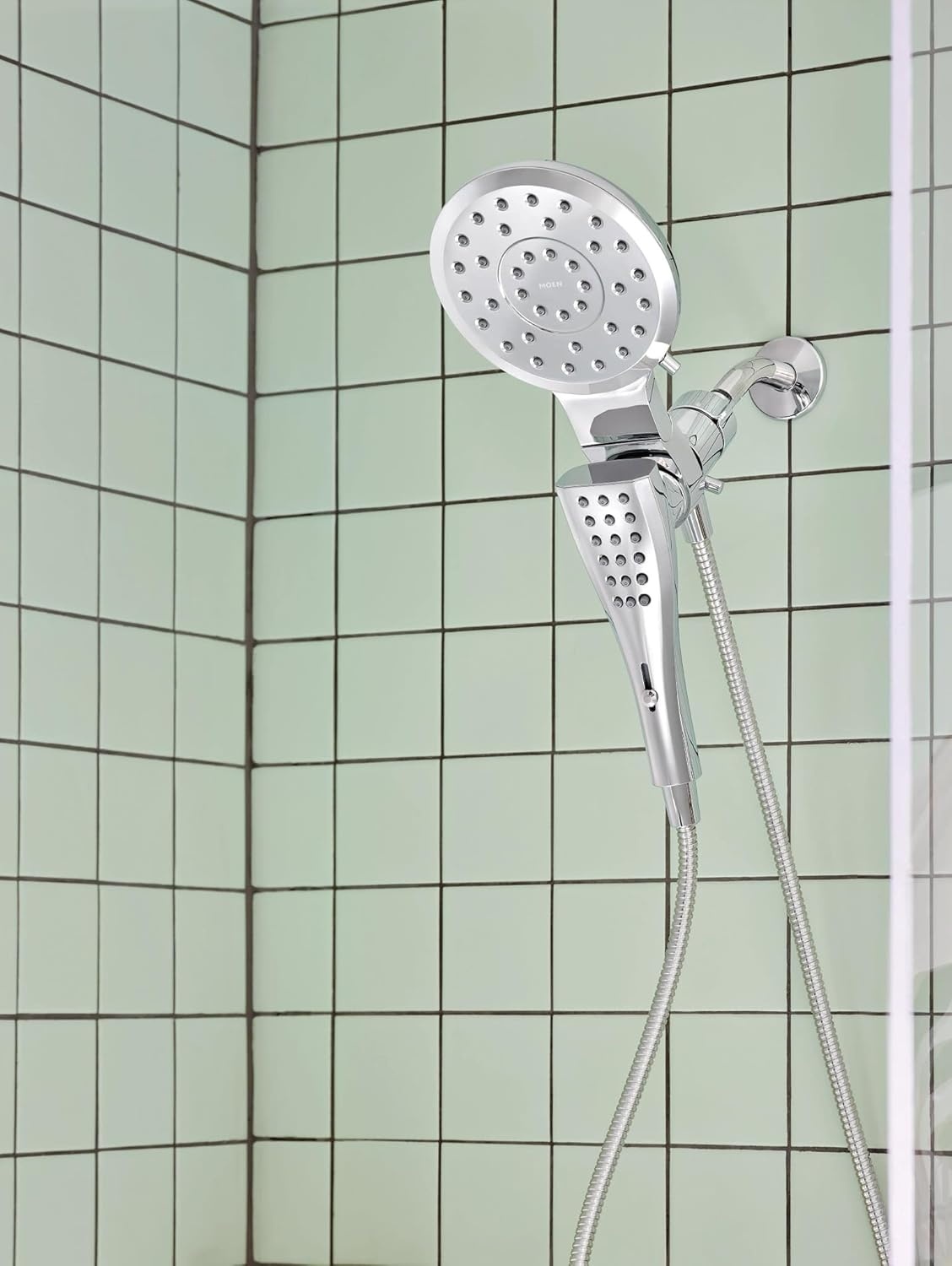 image:imageMoen Verso EcoPerformance Infiniti Dial Square Rain Shower Head with Detachable Hand Shower Combo 7Inch Spray Head Matte Black 220C5EPBLChrome
