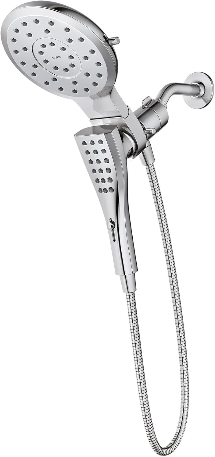 image:imageMoen Verso EcoPerformance Infiniti Dial Square Rain Shower Head with Detachable Hand Shower Combo 7Inch Spray Head Matte Black 220C5EPBLChrome