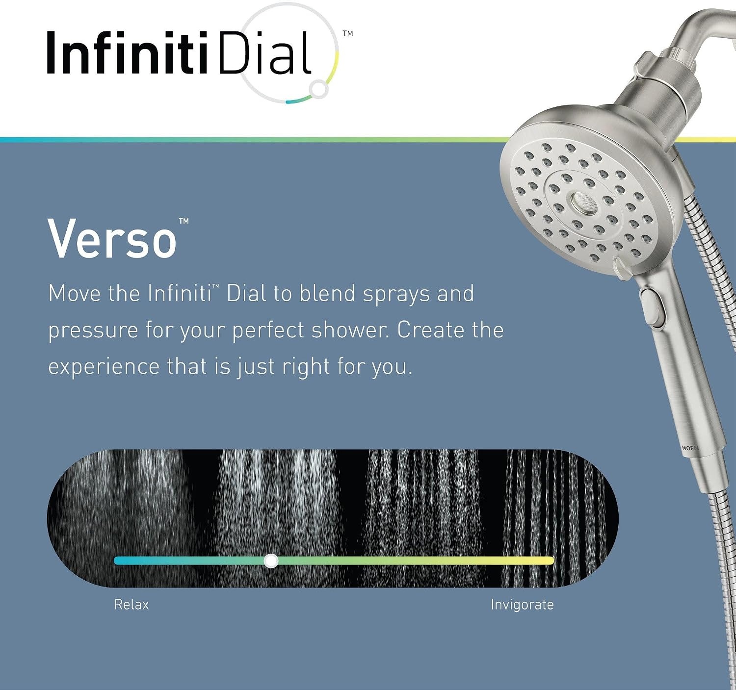 image:imageMoen Verso Handshower Detachable Round Shower Head with Magnetix Docking System 60 Hose Matte Black 220H2BLSpot Resist Nickel