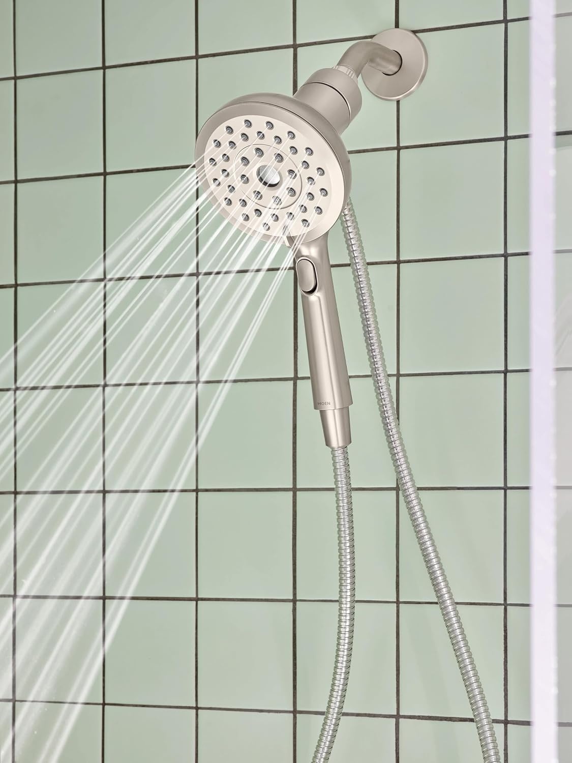 image:imageMoen Verso Handshower Detachable Round Shower Head with Magnetix Docking System 60 Hose Matte Black 220H2BLSpot Resist Nickel