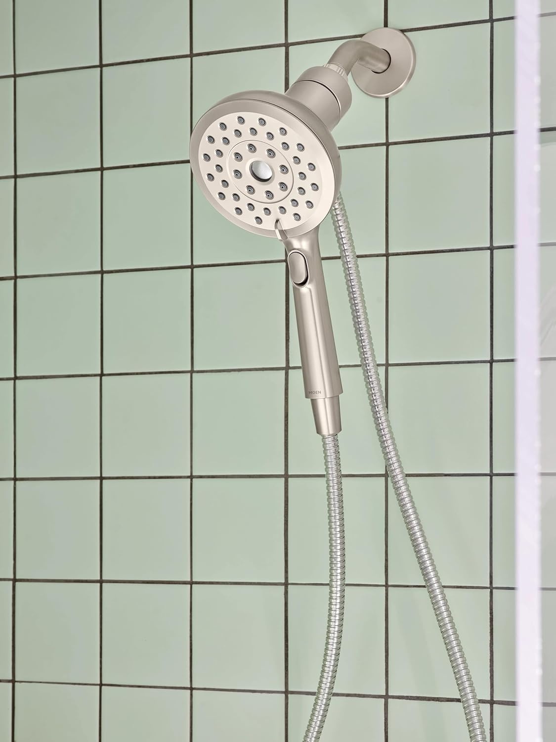 image:imageMoen Verso Handshower Detachable Round Shower Head with Magnetix Docking System 60 Hose Matte Black 220H2BLSpot Resist Nickel