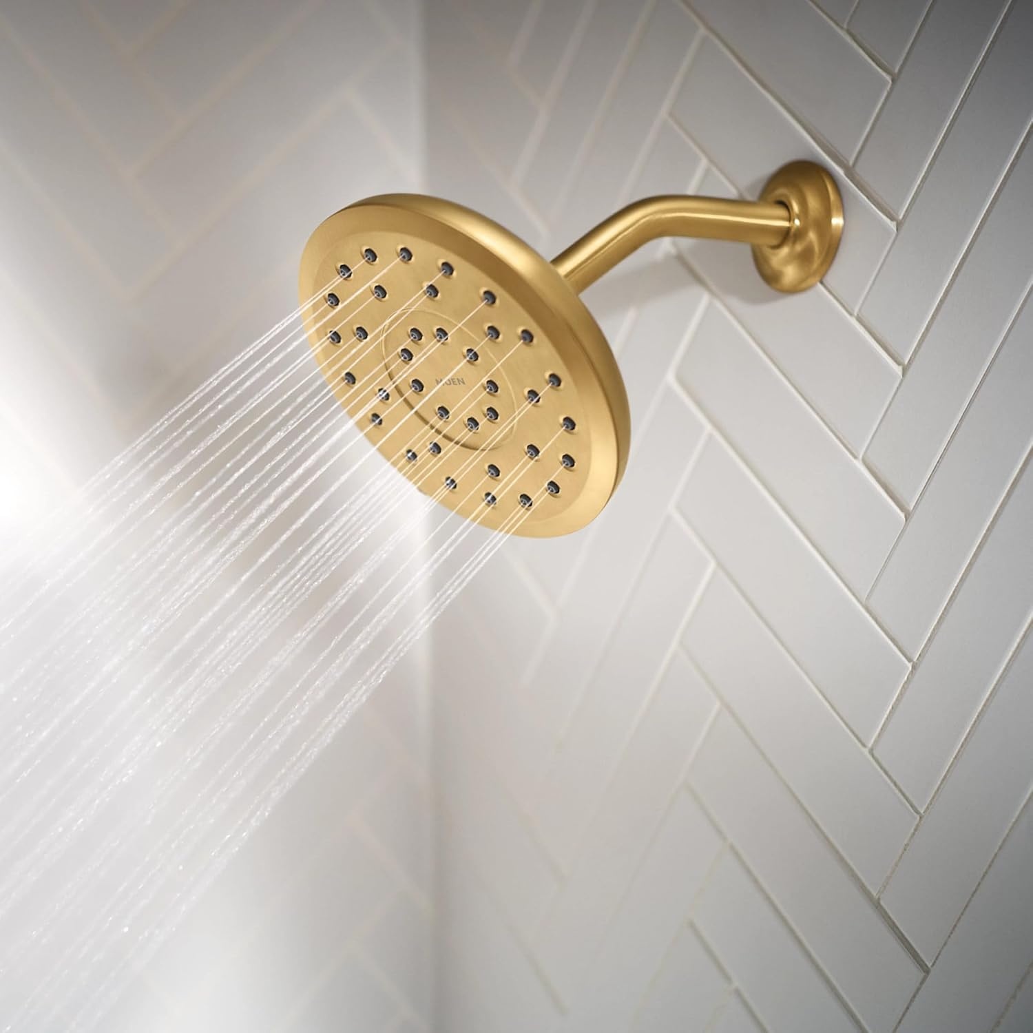 image:imageMoen Verso Infiniti Dial Round Rain Shower Head 7Inch Diameter Spray Head Chrome 220R7Brushed Gold
