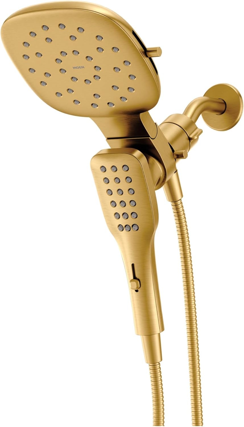 image:imageMoen Verso Infiniti Dial Square Rain Shower Head with Detachable Hand Shower Combo 7Inch Spray Head Chrome 220C5Brushed Gold