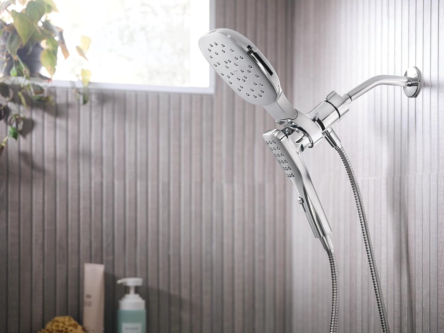 image:imageMoen Verso Infiniti Dial Square Rain Shower Head with Detachable Hand Shower Combo 7Inch Spray Head Chrome 220C5Chrome