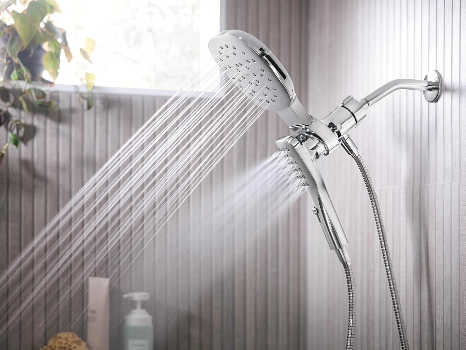image:imageMoen Verso Infiniti Dial Square Rain Shower Head with Detachable Hand Shower Combo 7Inch Spray Head Chrome 220C5Chrome