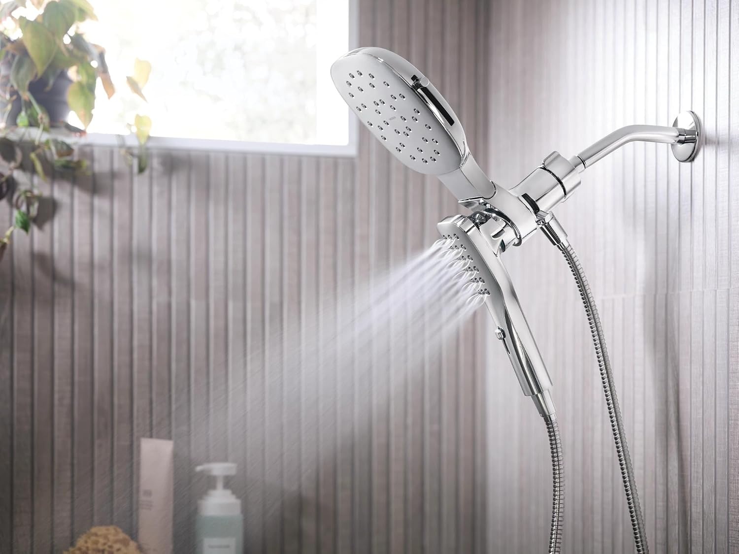 image:imageMoen Verso Infiniti Dial Square Rain Shower Head with Detachable Hand Shower Combo 7Inch Spray Head Chrome 220C5Chrome