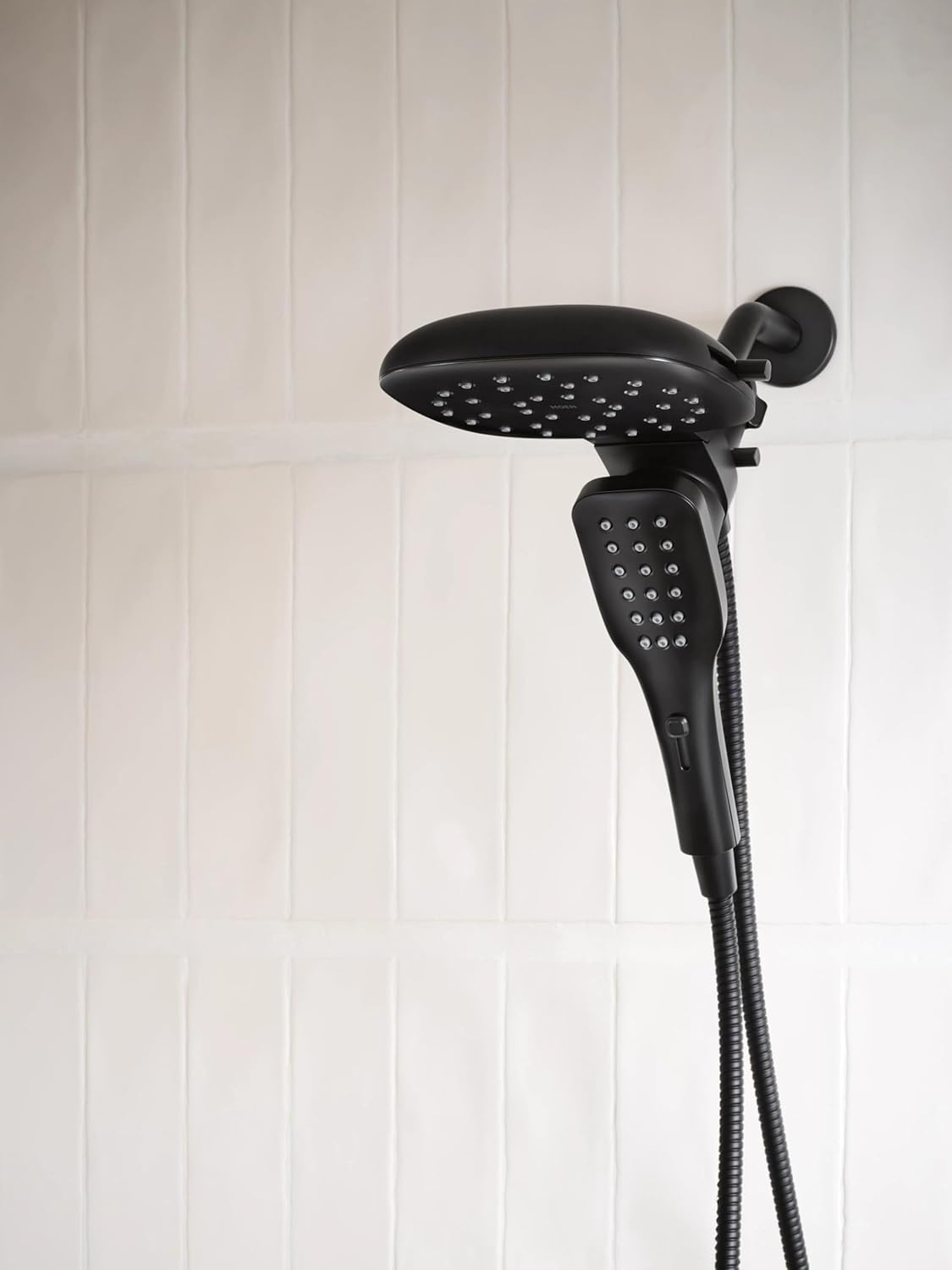 image:imageMoen Verso Infiniti Dial Square Rain Shower Head with Detachable Hand Shower Combo 7Inch Spray Head Chrome 220C5Matte Black