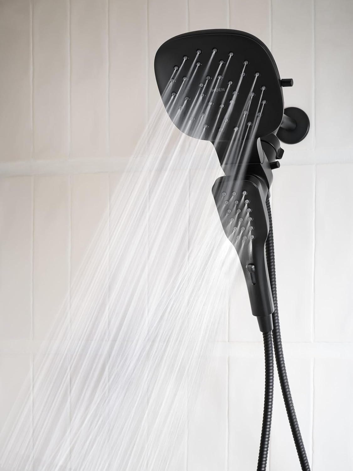 image:imageMoen Verso Infiniti Dial Square Rain Shower Head with Detachable Hand Shower Combo 7Inch Spray Head Chrome 220C5Matte Black