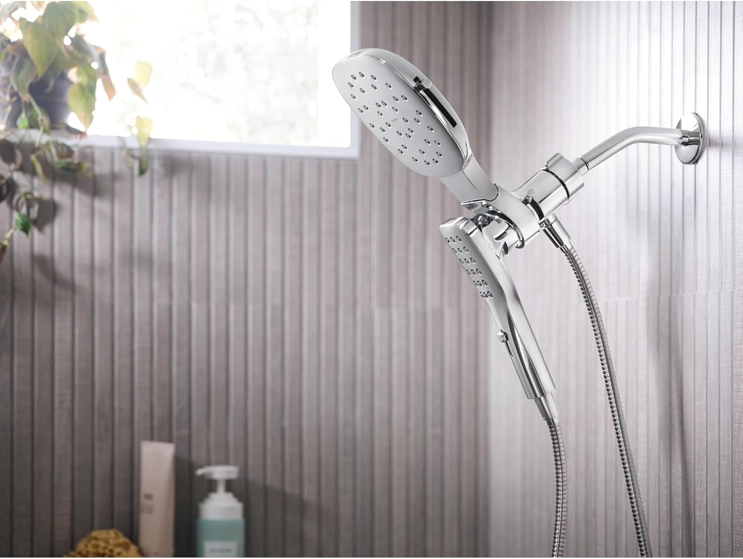 image:imageMoen Verso Infiniti Dial Square Rain Shower Head with Detachable Hand Shower Combo 7Inch Spray Head Chrome 220C5Matte Black