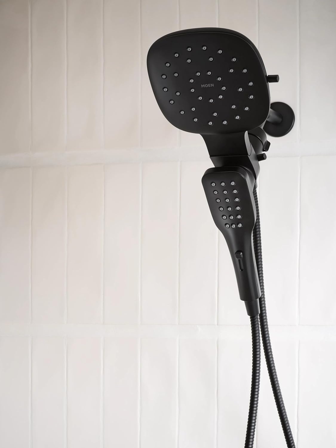 image:imageMoen Verso Infiniti Dial Square Rain Shower Head with Detachable Hand Shower Combo 7Inch Spray Head Chrome 220C5Matte Black