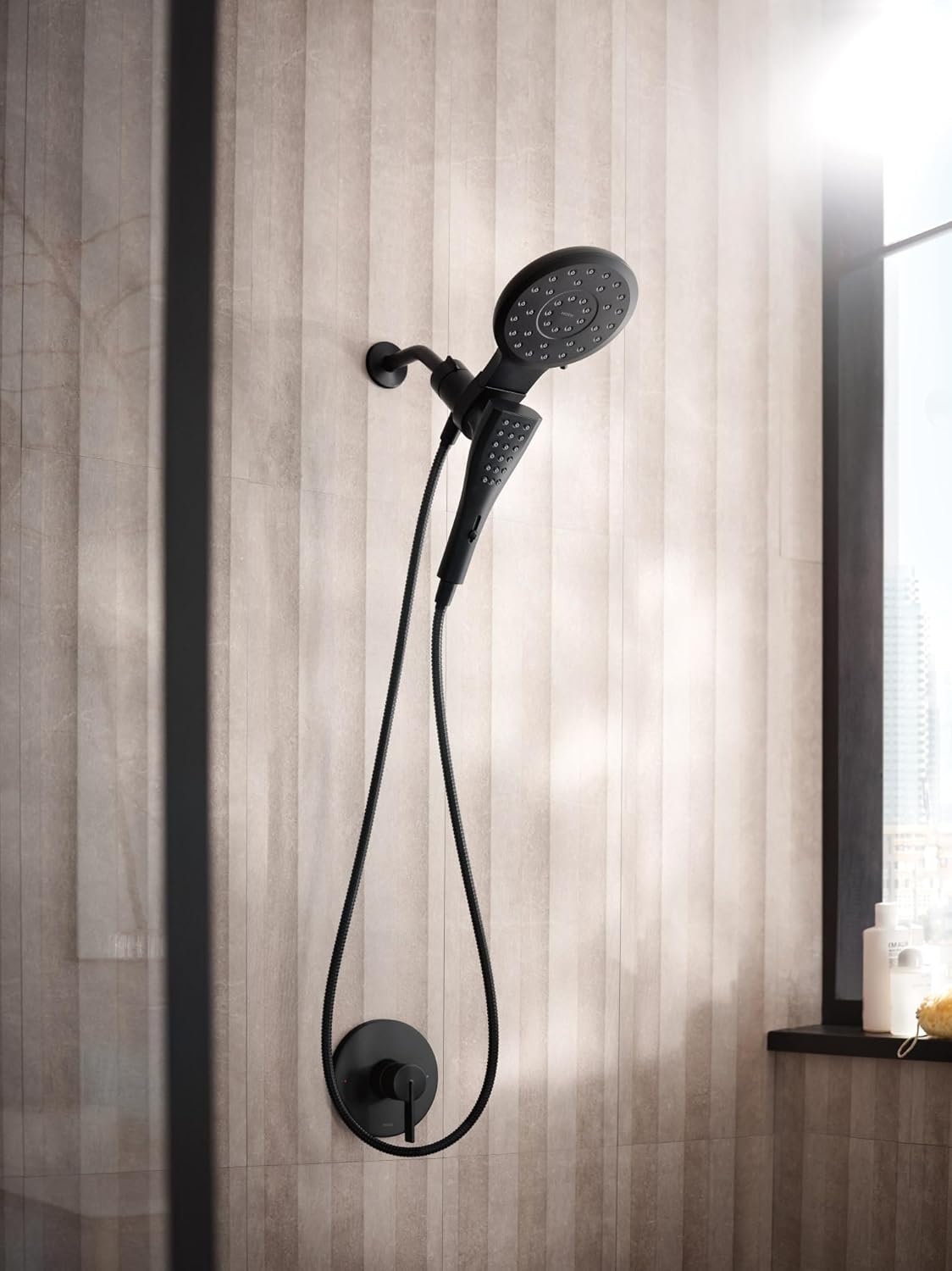 image:imageMoen Verso Magnetix Handheld amp Rain Shower Head Combo Brushed Gold 8Function Handheld 7Inch Rain Shower Head Detachable with 72Inch Metal Hose Model 220C3BGMatte Black