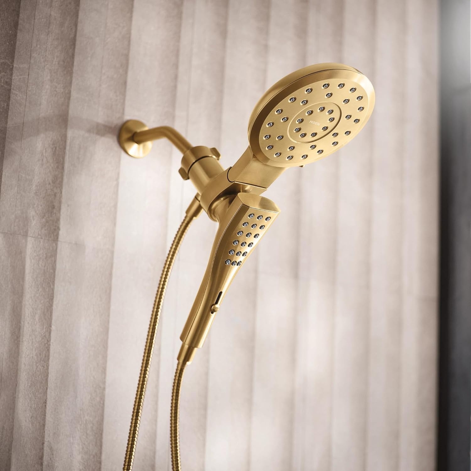 image:imageMoen Verso Magnetix Handheld amp Rain Shower Head Combo Brushed Gold 8Function Handheld 7Inch Rain Shower Head Detachable with 72Inch Metal Hose Model 220C3BGBrushed Gold