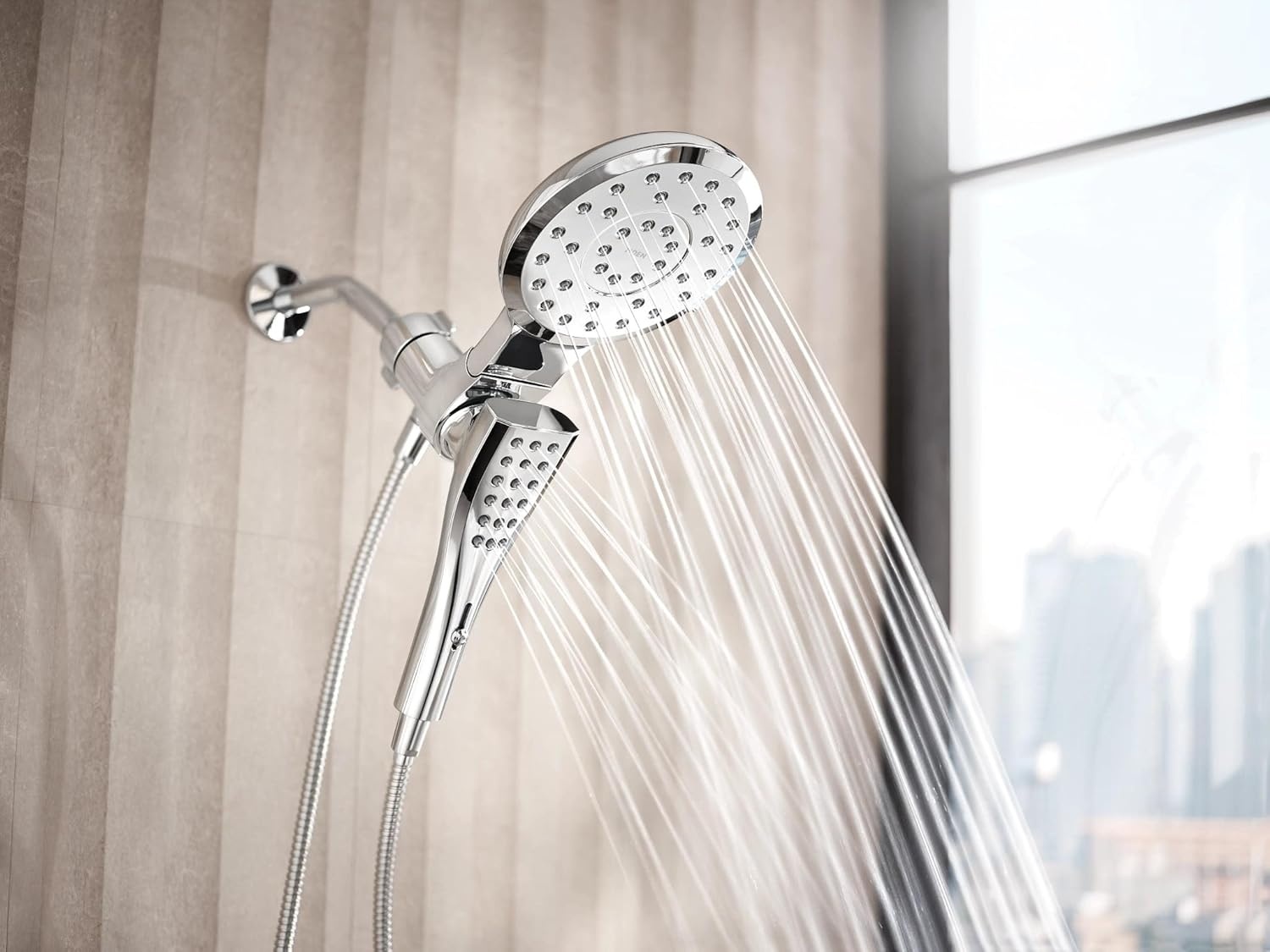 image:imageMoen Verso Magnetix Handheld amp Rain Shower Head Combo Brushed Gold 8Function Handheld 7Inch Rain Shower Head Detachable with 72Inch Metal Hose Model 220C3BGChrome