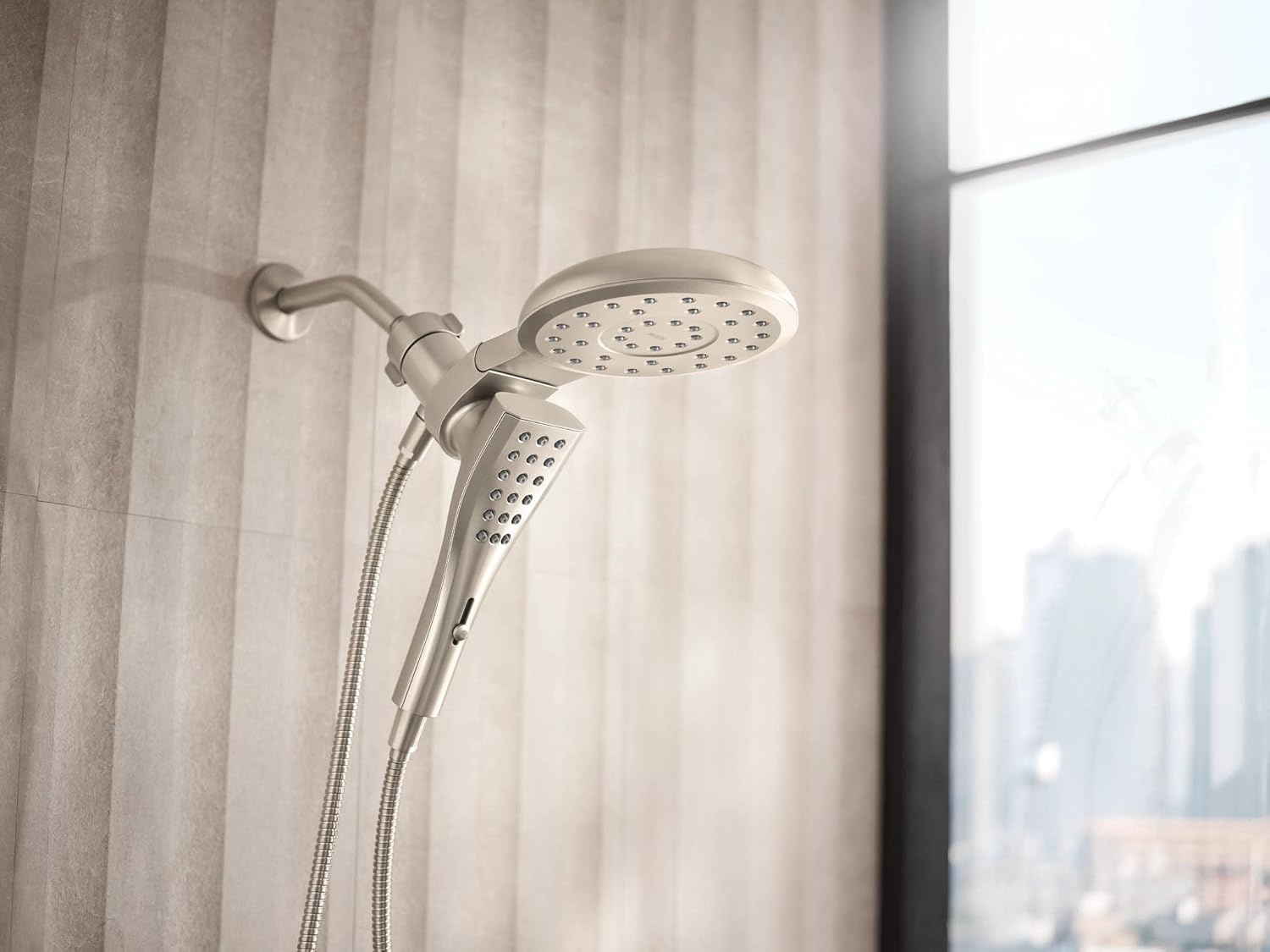 image:imageMoen Verso Magnetix Handheld amp Rain Shower Head Combo Brushed Gold 8Function Handheld 7Inch Rain Shower Head Detachable with 72Inch Metal Hose Model 220C3BGBrushed Nickel