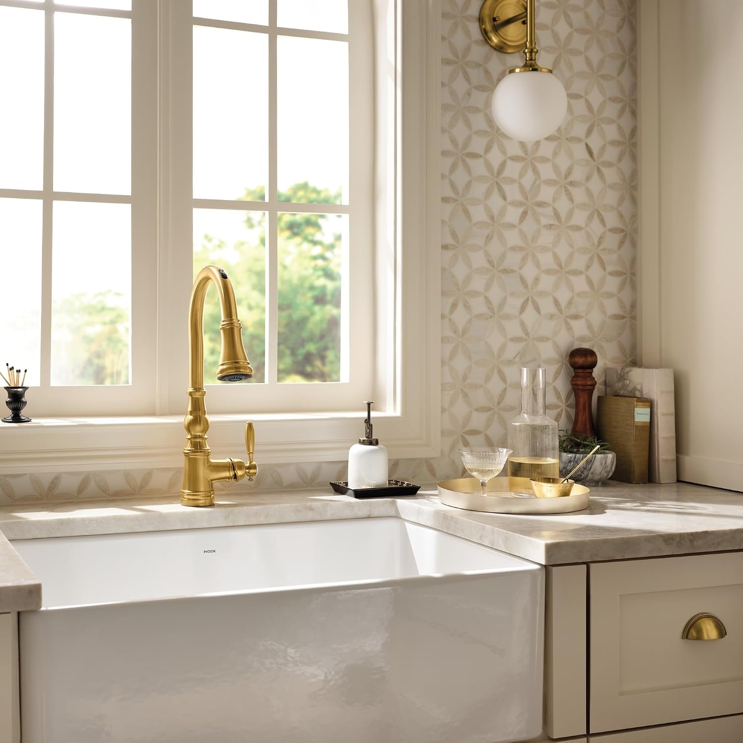 image:imageMoen Weymouth OilRubbed Bronze 3in1 Water Filtration OneHandle Pulldown Kitchen Faucet FS73004ORB with Moen F9800 Advanced Carbon Water Filtration SystemBrushed Gold