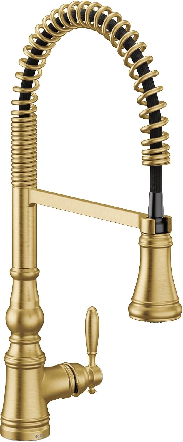 image:imageMoen Weymouth OilRubbed Bronze 3in1 Water Filtration OneHandle Pulldown Kitchen Faucet FS73004ORB with Moen F9800 Advanced Carbon Water Filtration SystemBrushed Gold