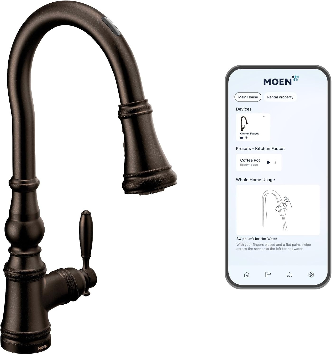 image:imageMoen Weymouth OilRubbed Bronze 3in1 Water Filtration OneHandle Pulldown Kitchen Faucet FS73004ORB with Moen F9800 Advanced Carbon Water Filtration SystemOil Rubbed Bronze