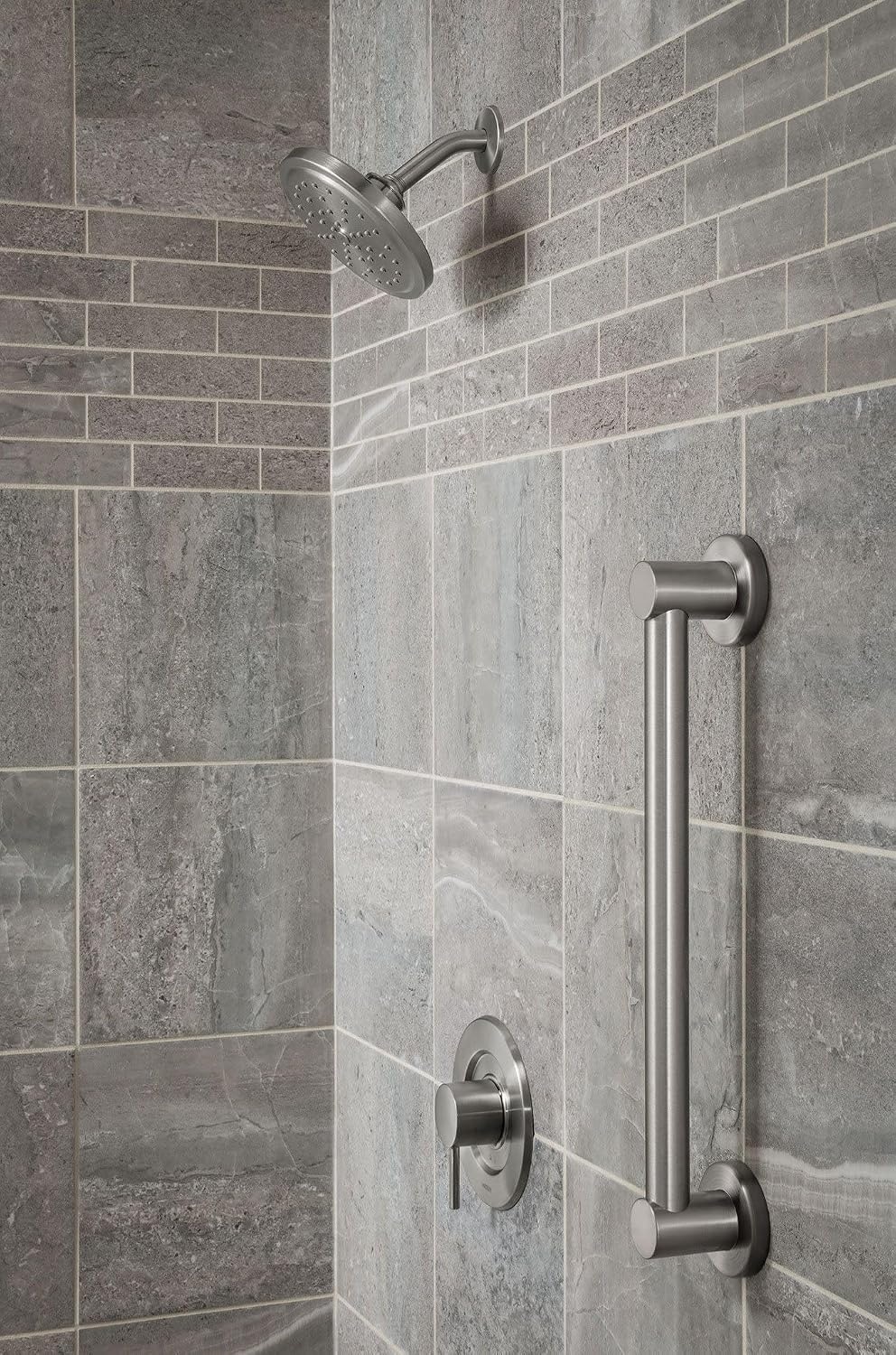 image:imageMoen YG0418BG Bathroom Safety 18Inch Stainless Steel Modern Bathroom Grab Bar Brushed GoldBrushed Nickel