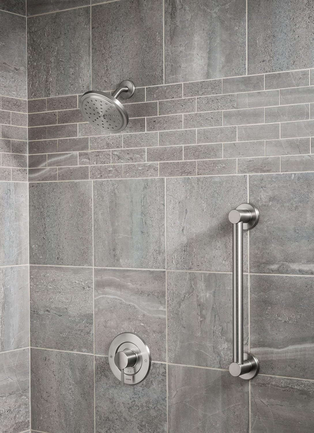 image:imageMoen YG0418BG Bathroom Safety 18Inch Stainless Steel Modern Bathroom Grab Bar Brushed GoldBrushed Nickel