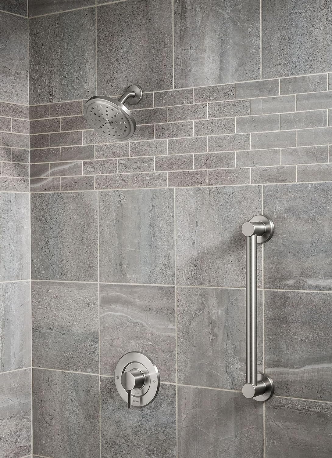 image:imageMoen YG0442BN Bathroom Safety 42Inch Stainless Steel Modern Bathroom Grab Bar Brushed NickelBrushed Nickel