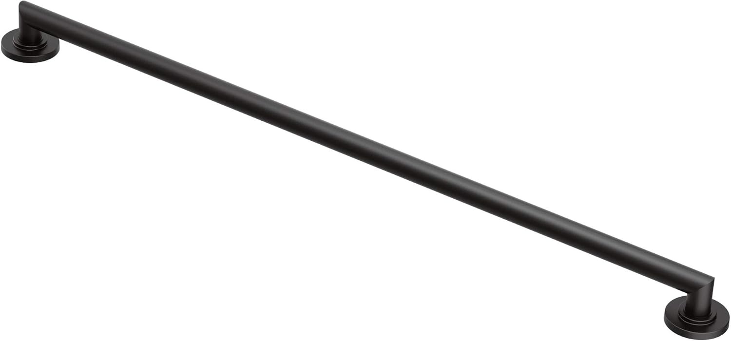 image:imageMoen YG0818CH Bathroom Safety 18Inch Stainless Steel Modern Bathroom Grab Bar ChromeMatte Black