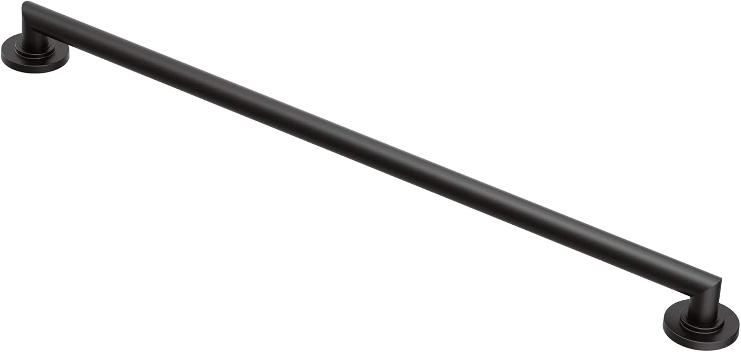 image:imageMoen YG0818CH Bathroom Safety 18Inch Stainless Steel Modern Bathroom Grab Bar ChromeMatte Black