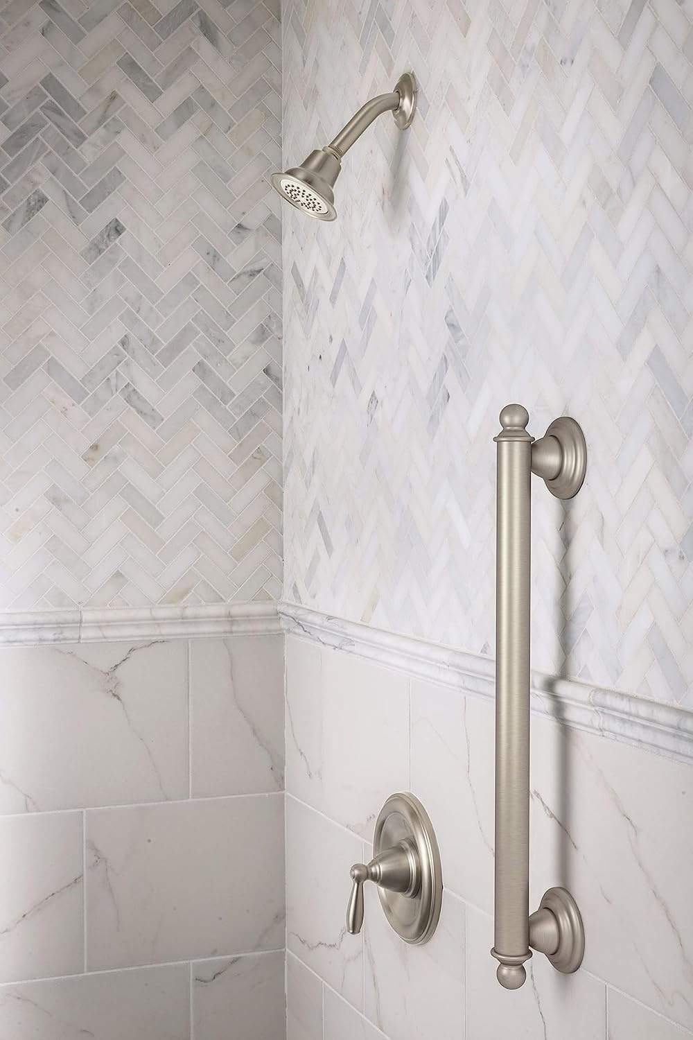 image:imageMoen YG2212ORB Bathroom Safety 12Inch Stainless Steel Traditional Bathroom Grab Bar OilRubbed BronzeBrushed Nickel