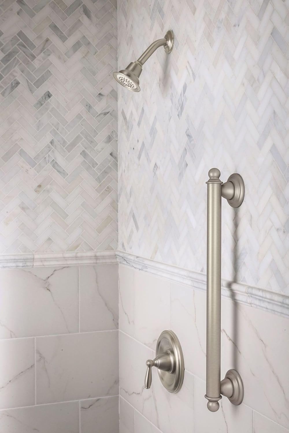 image:imageMoen YG2224CH Bathroom Safety 24Inch Stainless Steel Traditional Bathroom Grab Bar ChromeBrushed Nickel