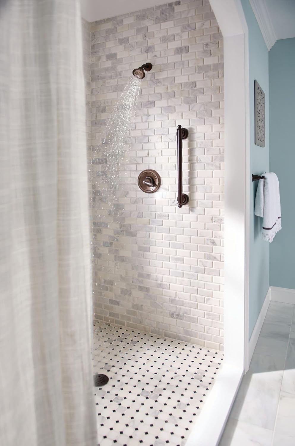 image:imageMoen YG2224CH Bathroom Safety 24Inch Stainless Steel Traditional Bathroom Grab Bar ChromeOilRubbed Bronze