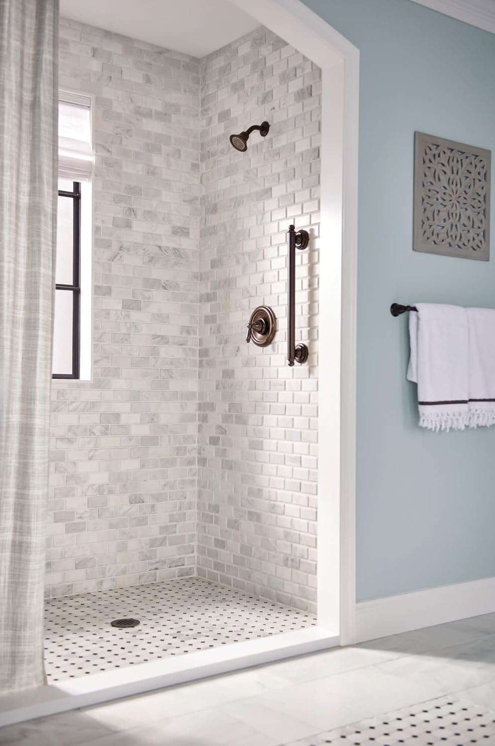 image:imageMoen YG2224CH Bathroom Safety 24Inch Stainless Steel Traditional Bathroom Grab Bar ChromeOilRubbed Bronze