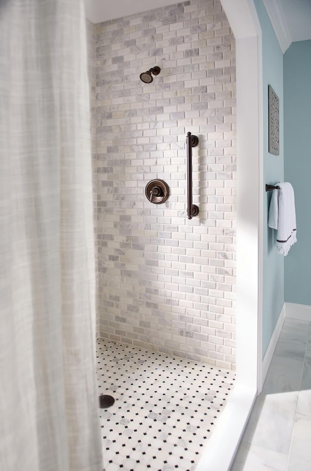 image:imageMoen YG2224CH Bathroom Safety 24Inch Stainless Steel Traditional Bathroom Grab Bar ChromeOilRubbed Bronze