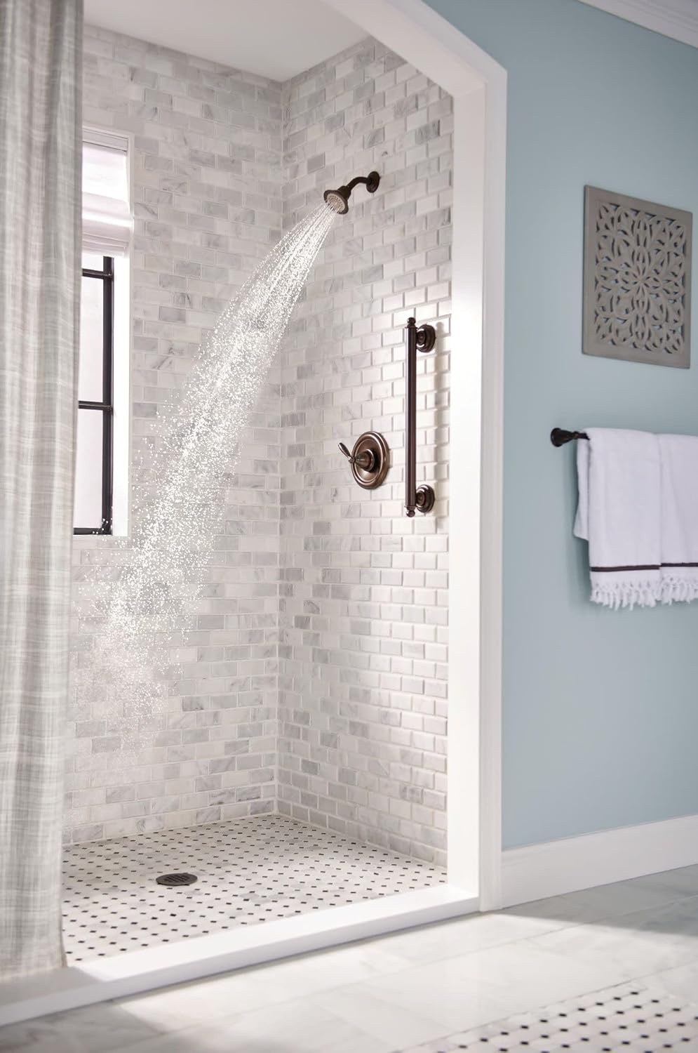 image:imageMoen YG2224CH Bathroom Safety 24Inch Stainless Steel Traditional Bathroom Grab Bar ChromeOilRubbed Bronze