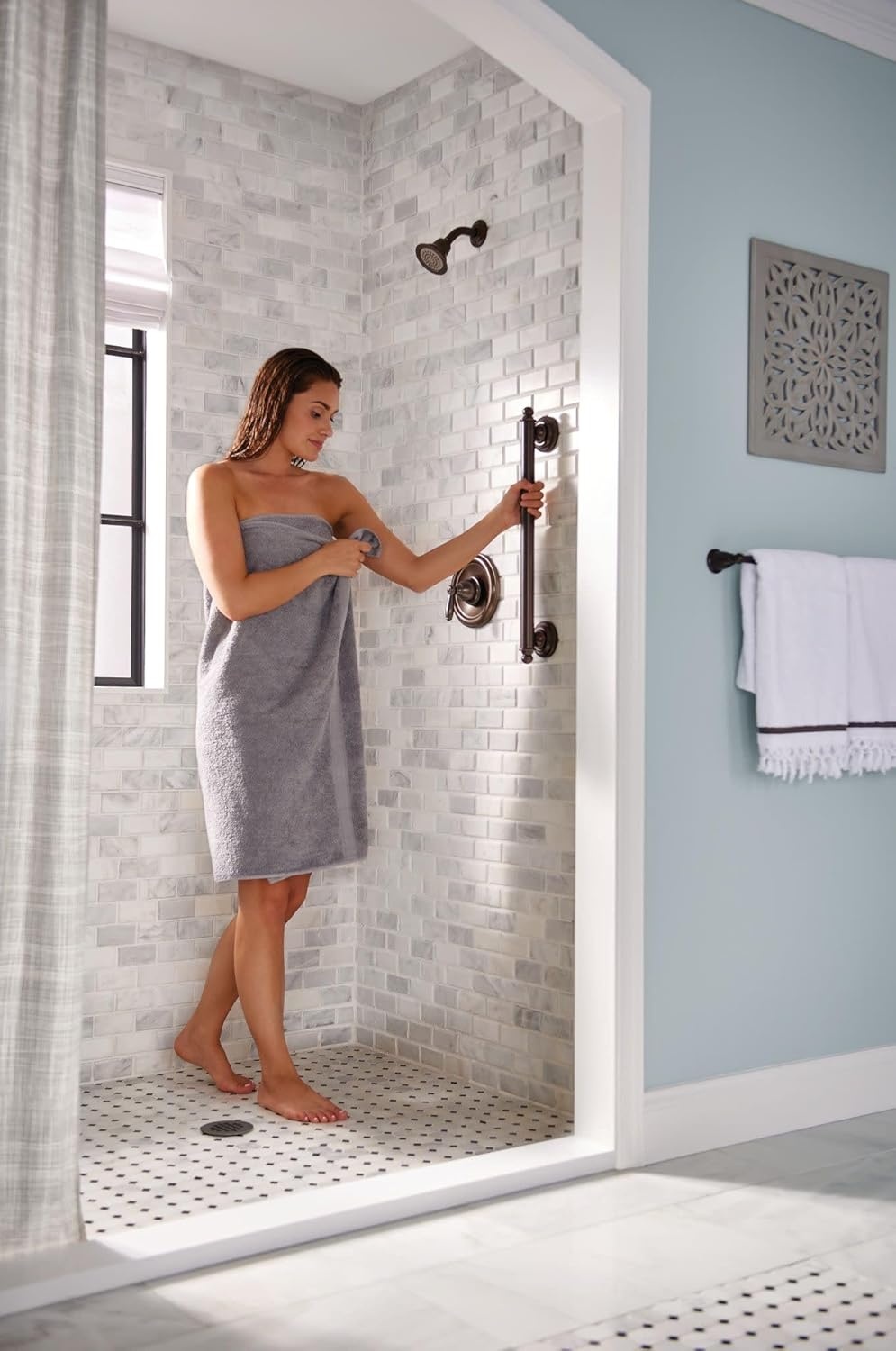 image:imageMoen YG2224CH Bathroom Safety 24Inch Stainless Steel Traditional Bathroom Grab Bar ChromeOilRubbed Bronze