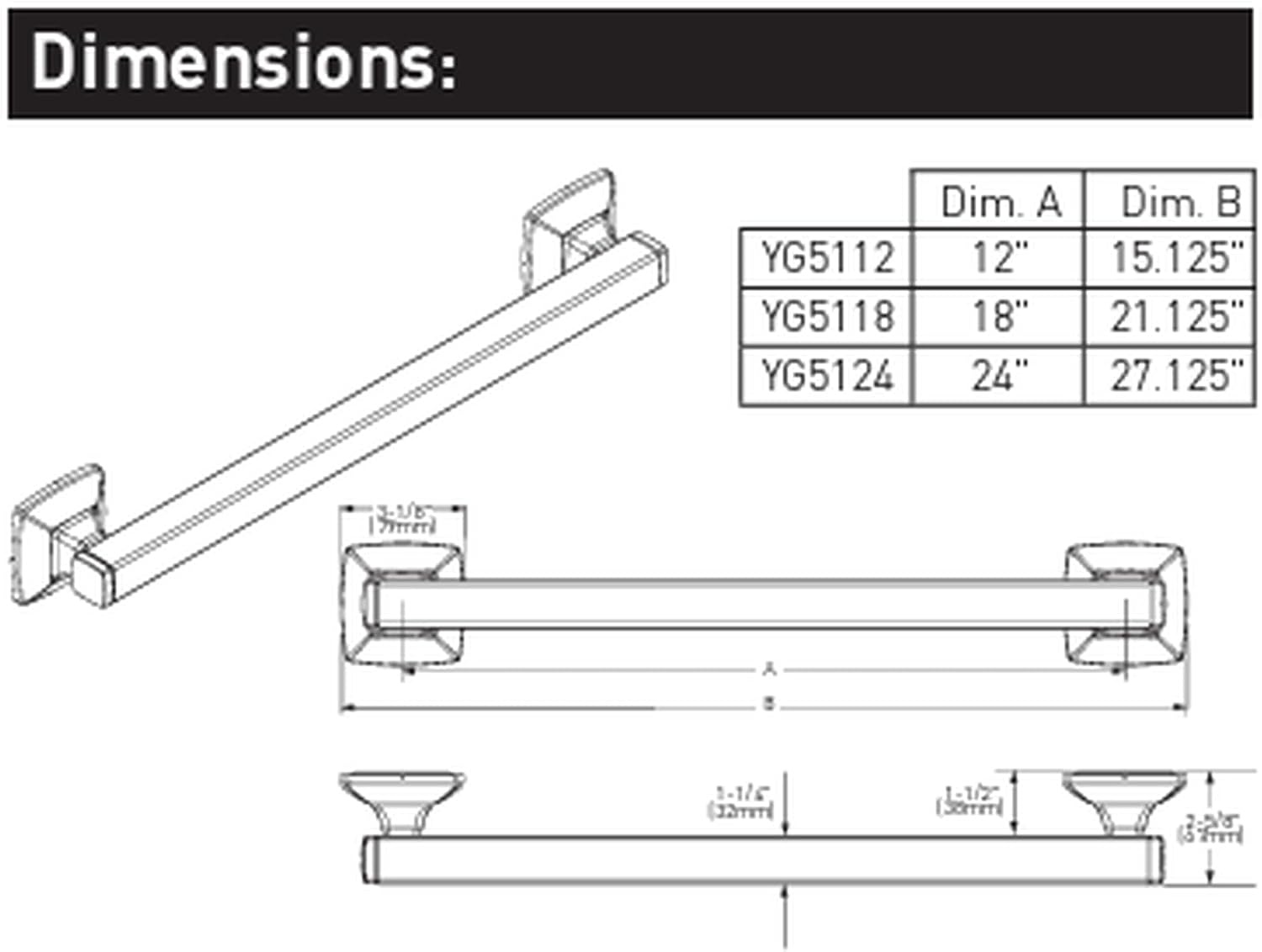 image:imageMoen YG5112BN Bathroom Safety 12Inch Stainless Steel Transitional Bathroom Grab Bar Brushed Nickel Secure support grip corrosionresistant stainless steel 12 compact length concealed mount design ADA compliant