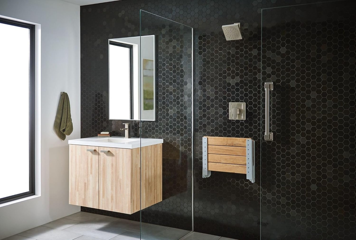 image:imageMoen YG8812CH Bathroom Safety 12Inch Stainless Steel Modern Bathroom Grab Bar ChromeBrushed Nickel