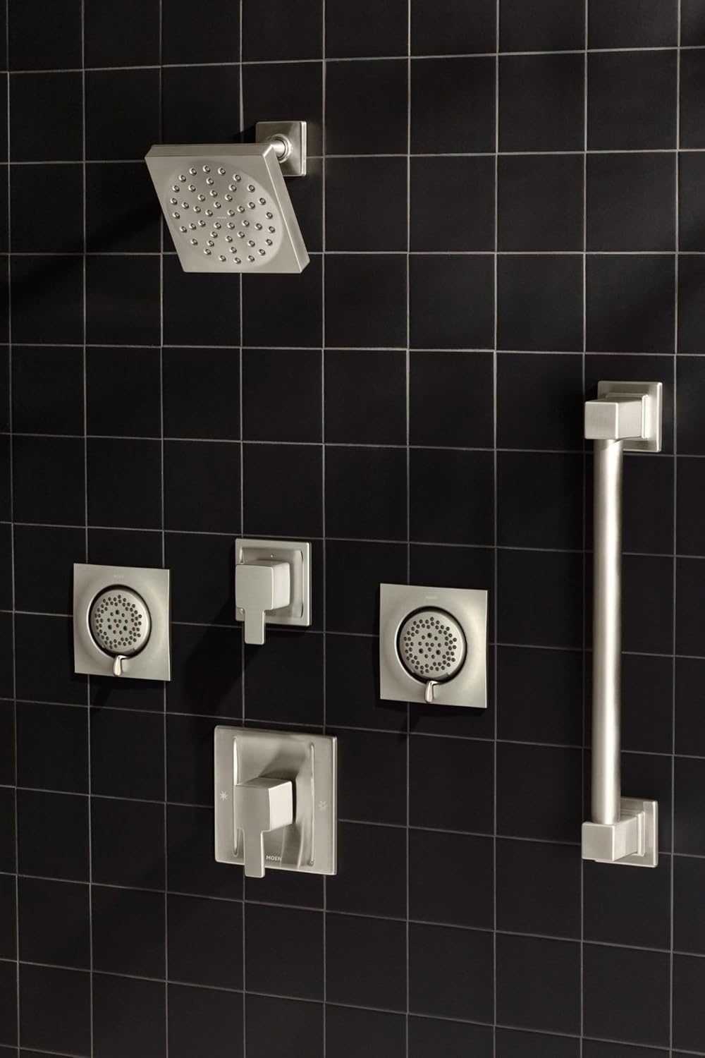 image:imageMoen YG8812CH Bathroom Safety 12Inch Stainless Steel Modern Bathroom Grab Bar ChromeBrushed Nickel