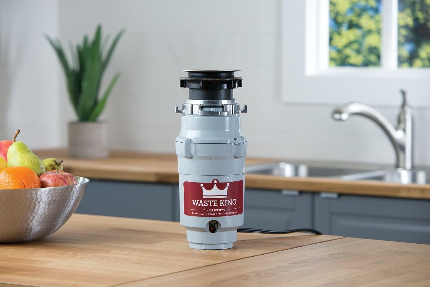 image:imageWaste King Garbage Disposal for Kitchen Sink with Power Cord Compact Food Waste Disposer L11113 HP Continuous Feed