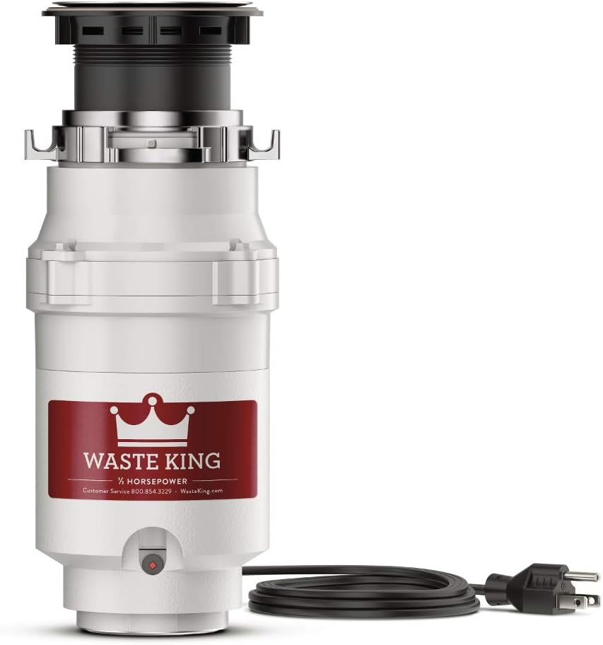image:imageWaste King L1001 Garbage Disposal with Power Cord 12 HP amp L111 Garbage Disposal with Power Cord 13 HP Gray05 HP