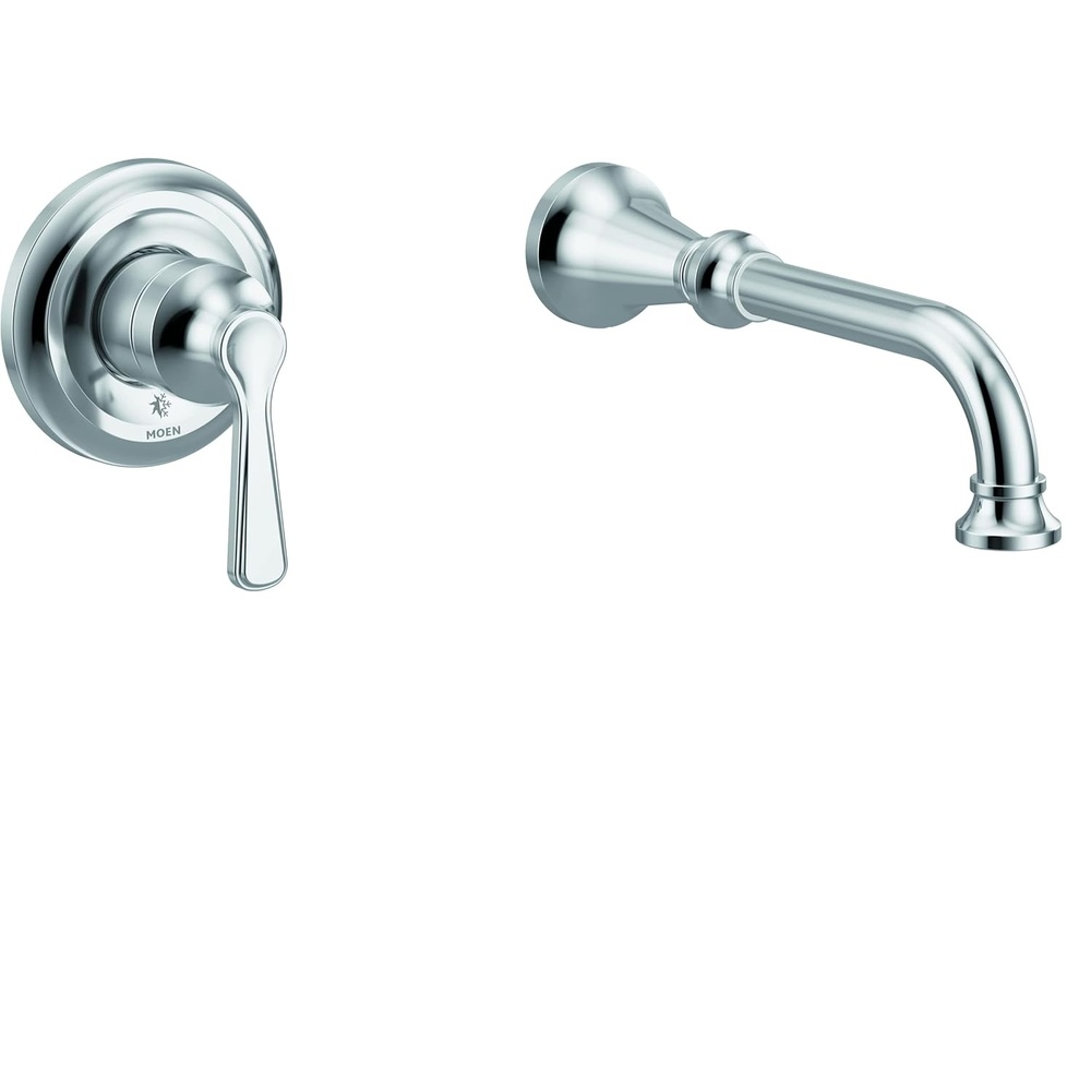 image:imageColinet Chrome Single Handle Wall Mount Tub Filler High Flow Tub Faucet with 10 Spout Reach WTS44501
