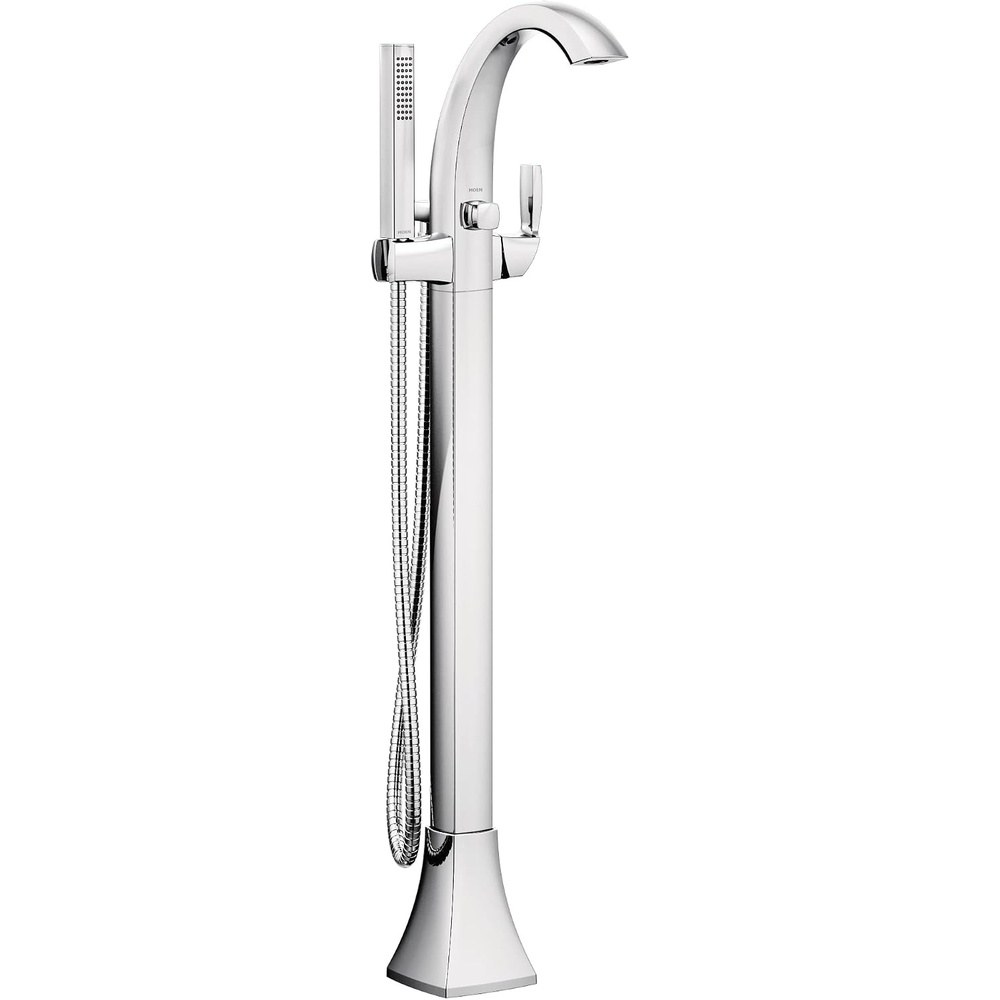image:imageMoen 695 Voss OneHandle Freestanding Floor Mount Tub Filler with Handshower ChromeChrome