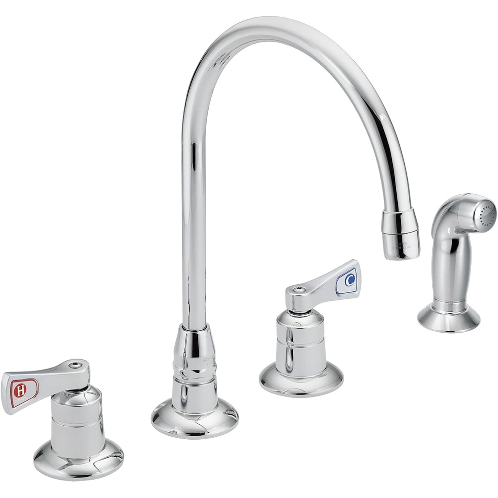 image:imageMoen 8242 Commercial MDura Kitchen Faucet with Side Spray with 25Inch handles 22 gpm