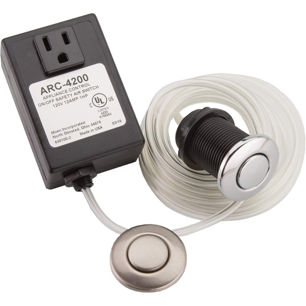 image:imageMoen ARC4200CHSN Disposer Air Switch Controller for Under Sink Garbage Disposal ChromeSatin Nickel